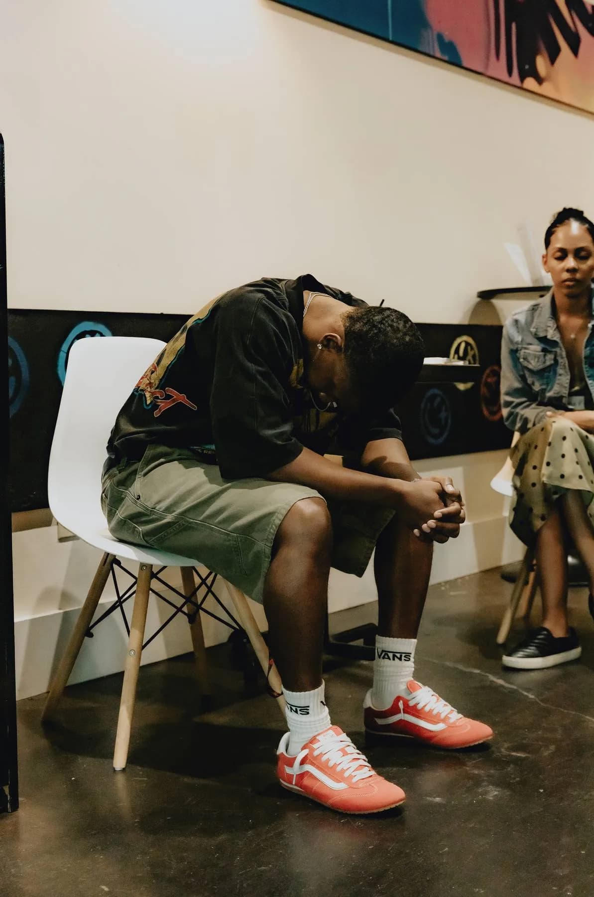 A quiet moment of prayer at a Sacramento Tabernacle gathering